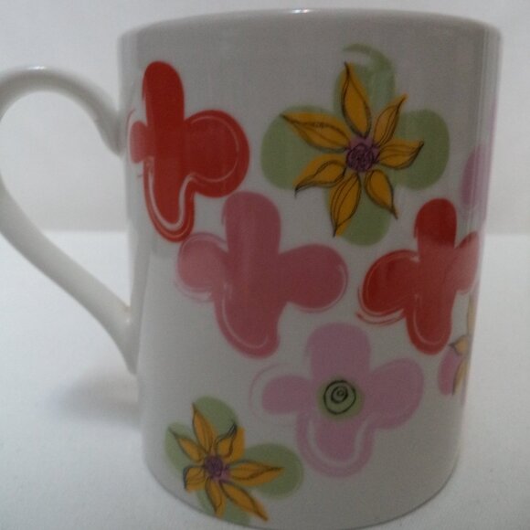 Starbucks Floral Sunflower Mug Cup red pink Micro Dish safe Groovy 2007 Ceramic - Picture 4 of 11